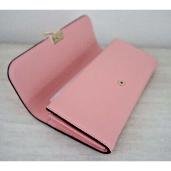 Kate Spade K4499 Coral Gable Pink Leather Lovitt Flap Continental Wallet $228 - Picture 4 of 14